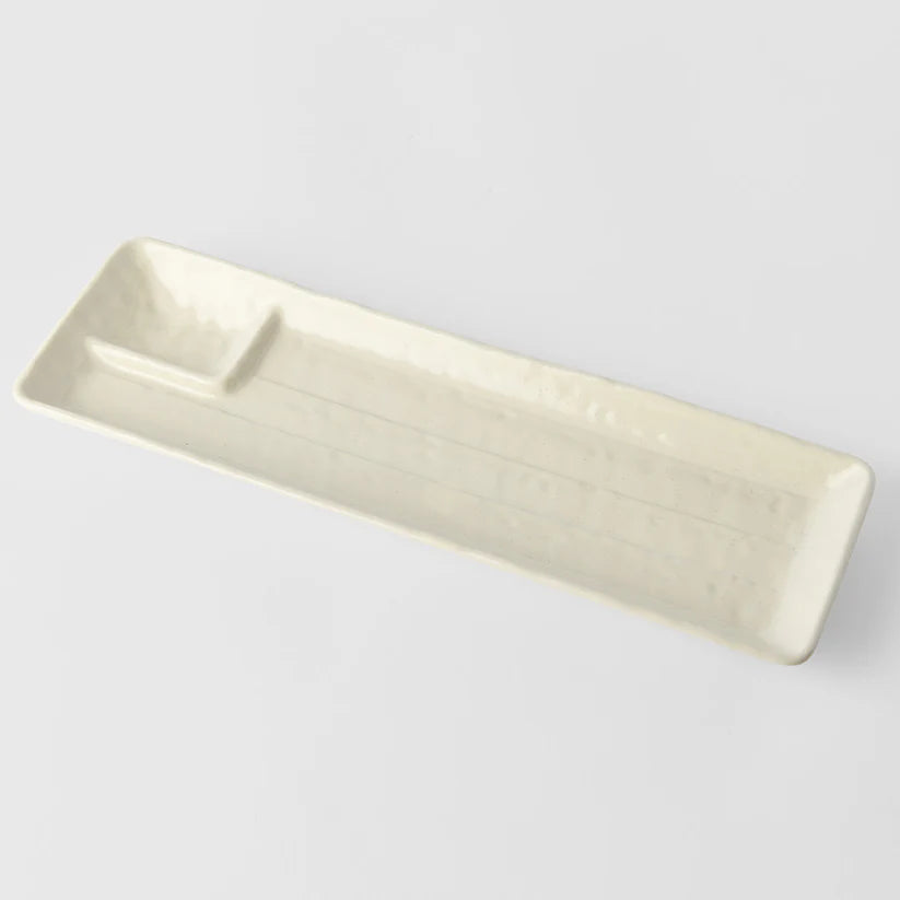 Dumpling Plate 33cm Ivory White Glaze