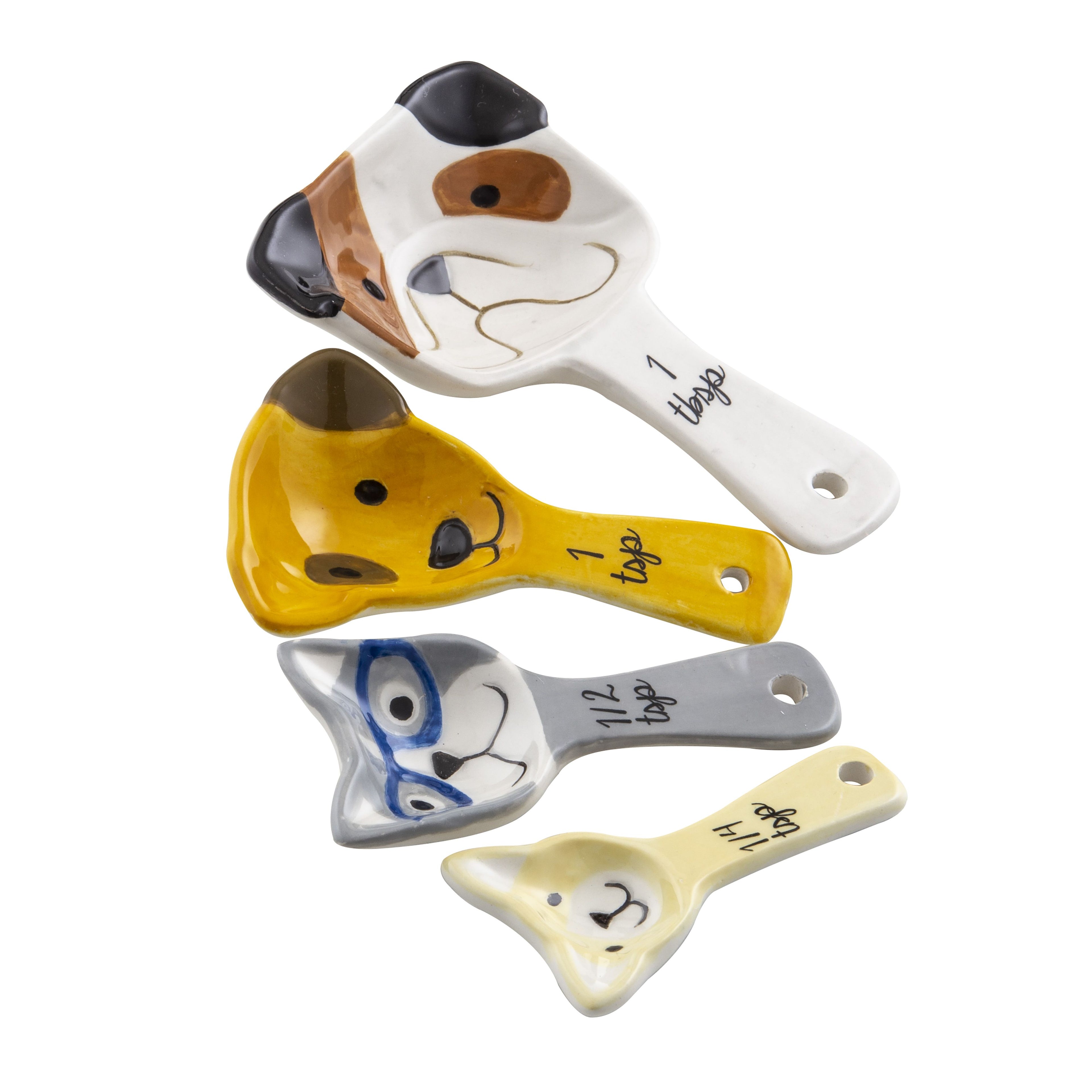 DAVIS & WADDELL DOG SQUAD MEASURING SPOONS 4PCS SET MULTI-COLOURED 12.5X6X3CM
