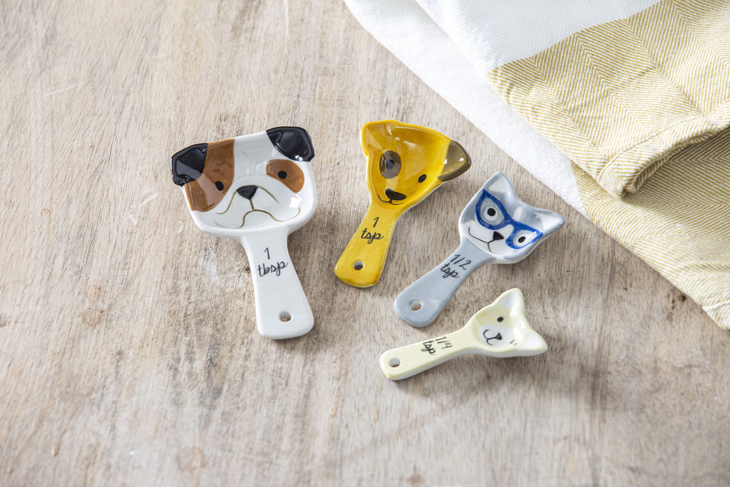 DAVIS & WADDELL DOG SQUAD MEASURING SPOONS 4PCS SET MULTI-COLOURED 12.5X6X3CM