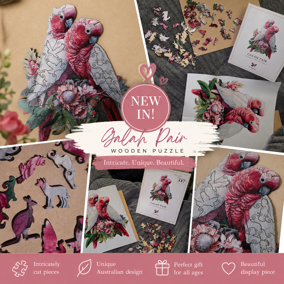 Galah Pair Wooden Puzzle
