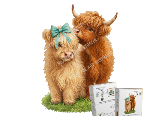 Highland Cow Cuties Wooden Puzzle