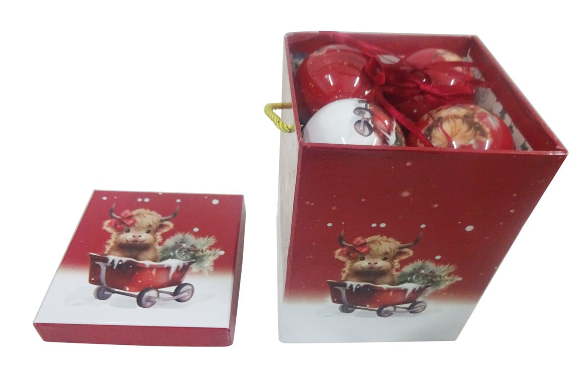 MusicBox Balls 6cmx8 Cow Red