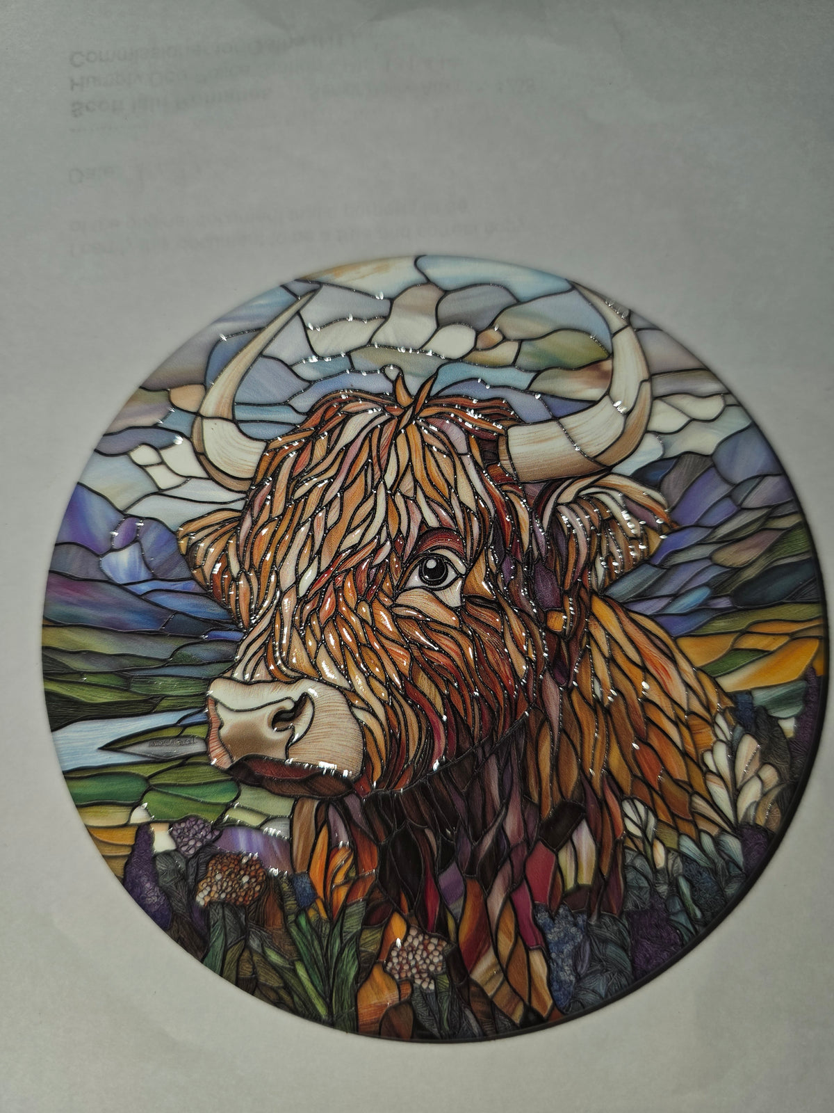 Highland Cow Mosaic Coasters – Set of 4
