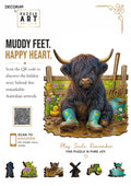 Highland Cow Muddy Play Wooden Puzzle