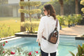 Tooling Leather Cowhide Knapsack with Horse Motif and Turq Paint Highlight- AT63 – Pucon