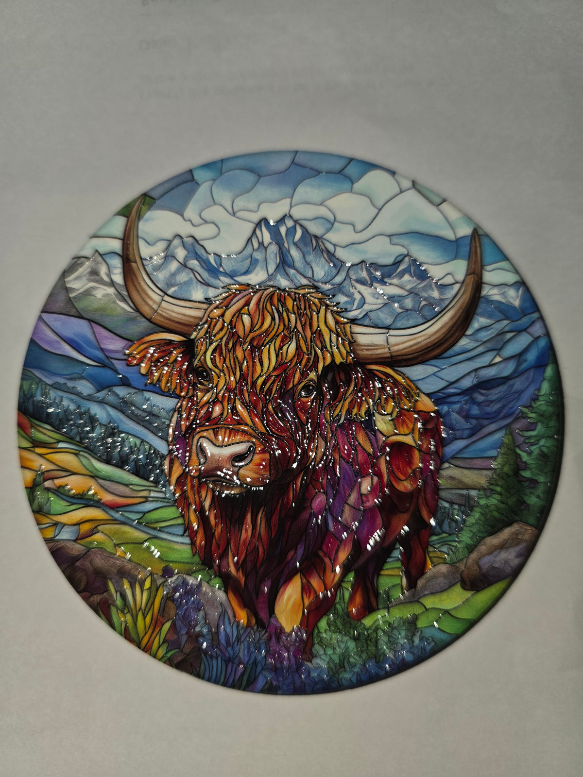 Highland Cow Mosaic Coasters – Set of 4